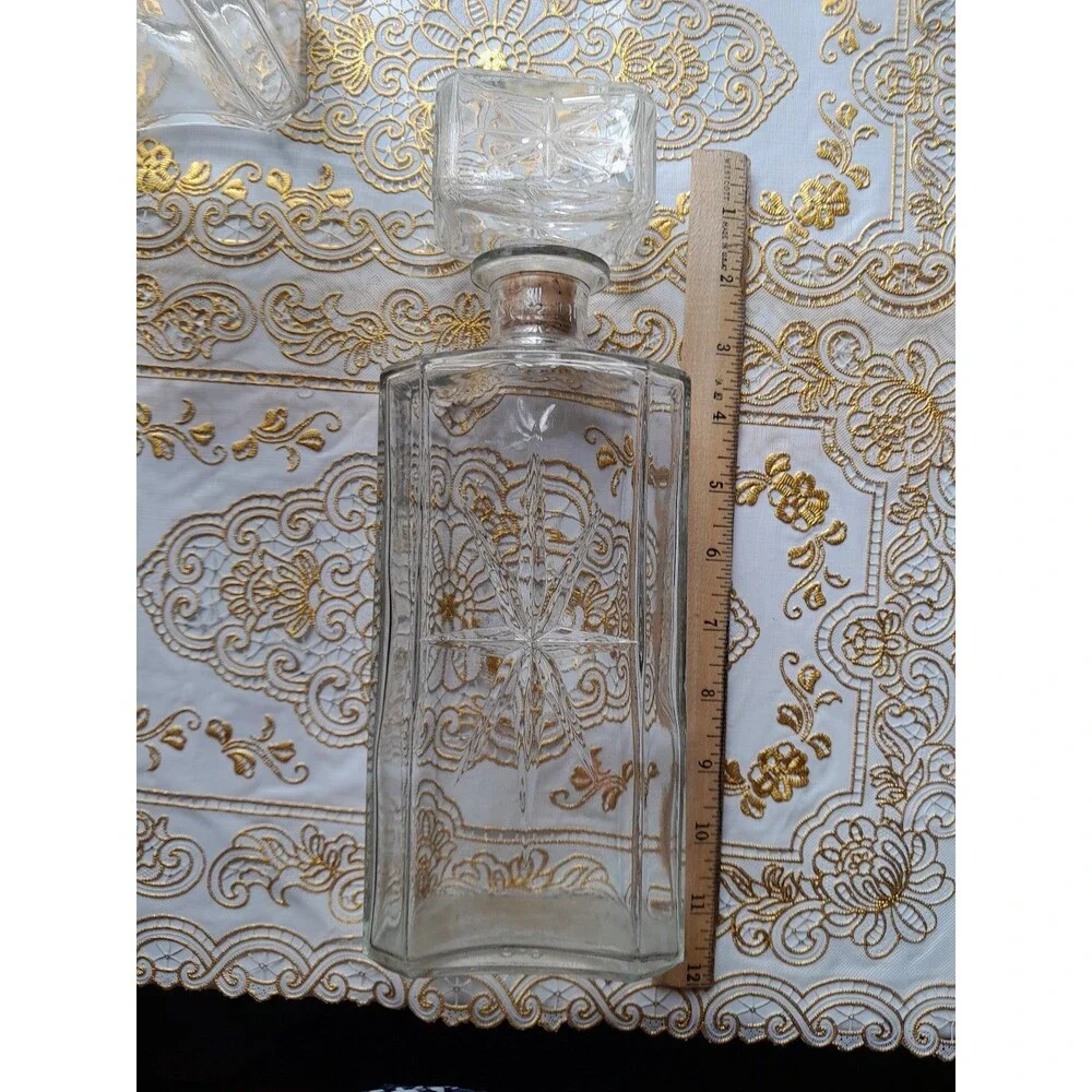 (2) Vintage Schenley Embossed Whiskey Bottle Decanter w/Stoppers 1950’s 1960's